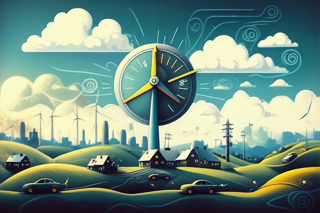 Wind turbine generating clean energy. Wind power capacity and sustainability infographic.