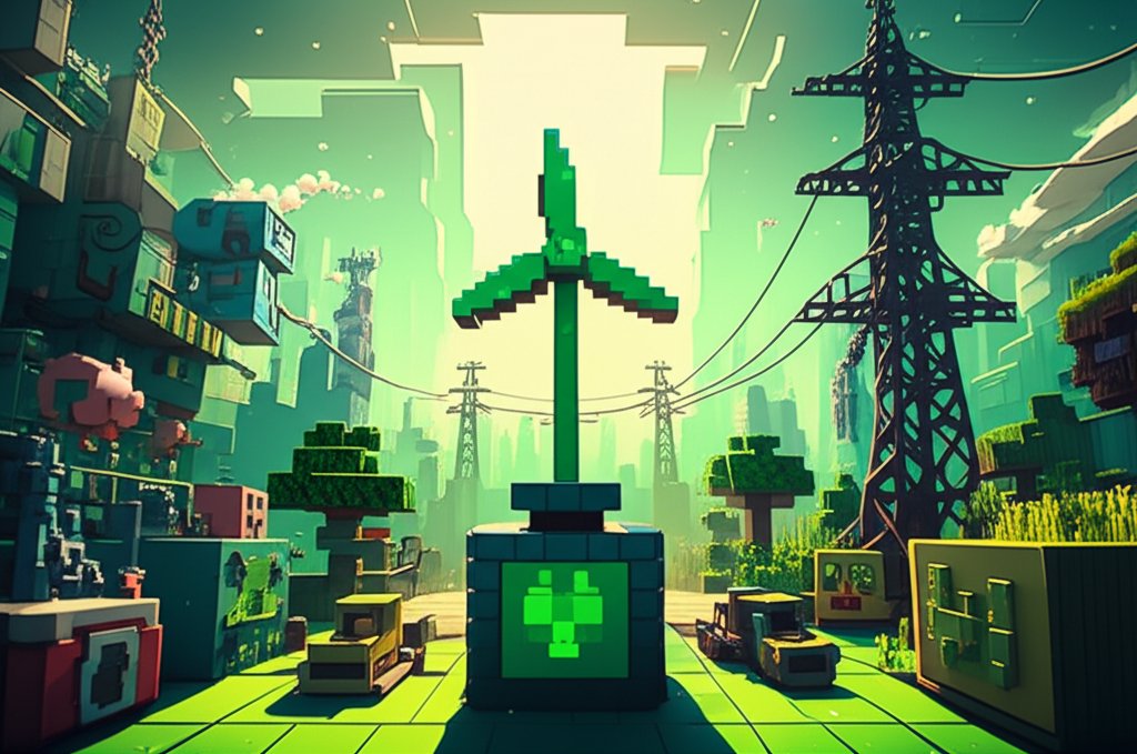 Mekanism boiler powering wind turbine in Minecraft, generating energy. Modded Minecraft power.
