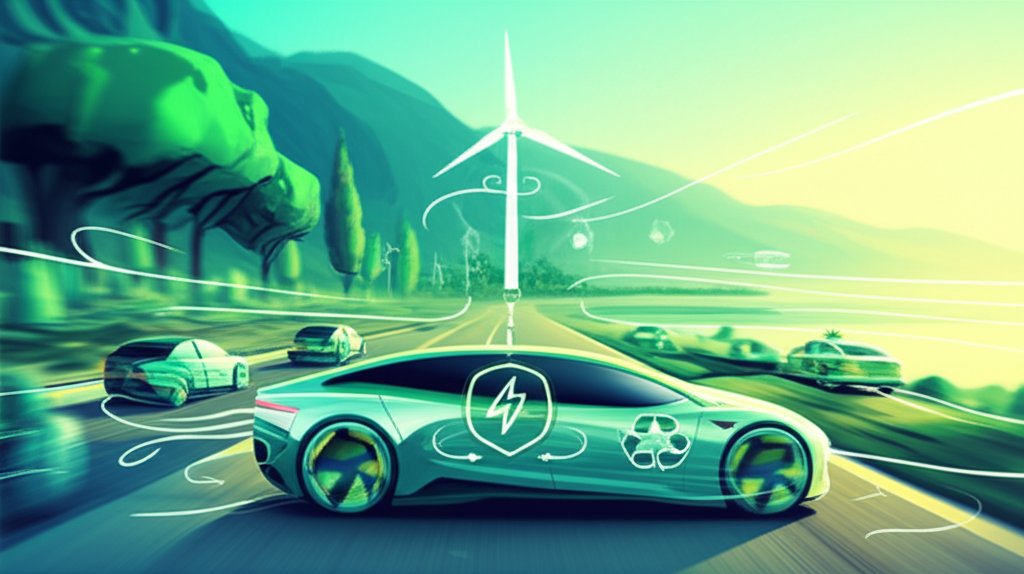 Wind-powered car concept. Sustainable transportation with clean, renewable wind energy.