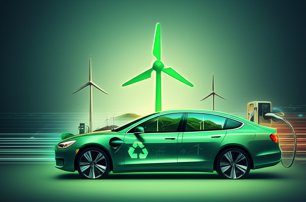 Wind turbines on a car: Concept for sustainable wind energy powered vehicles.
