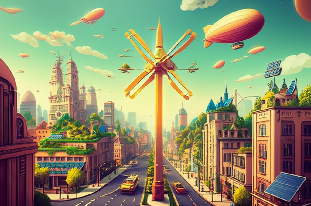 Wind turbine drawing: Renewable energy, sustainable power, green technology illustration.