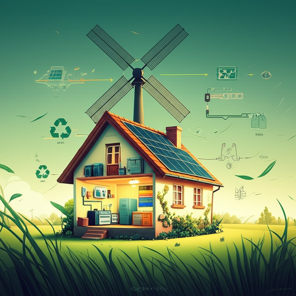 Home wind turbine generator kit for sustainable, renewable energy production.