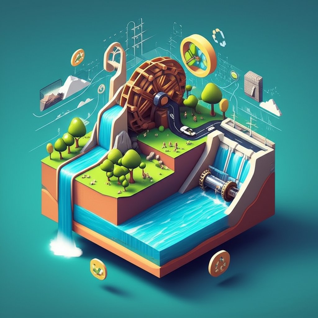 Ancient watermills depicting hydropower's historical journey and origins.