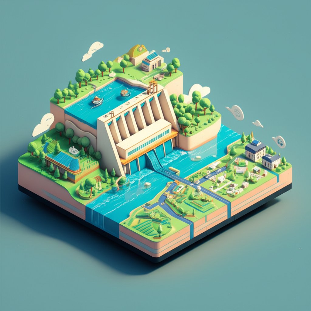 Hydropower's diverse roles: clean energy, water management, flood control, recreation.