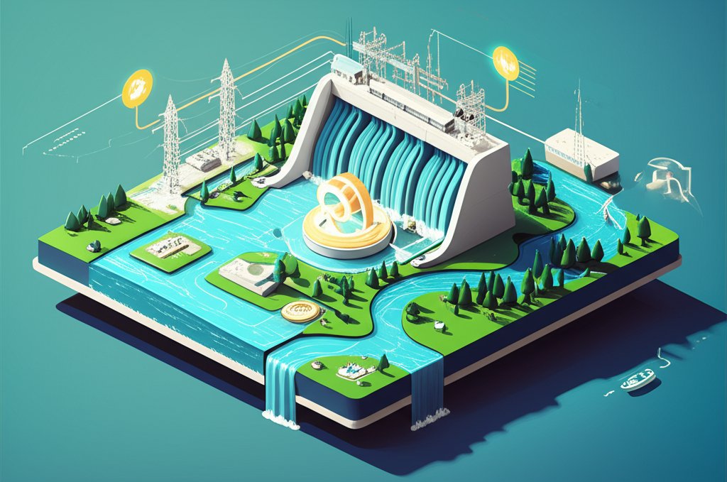 Decoding hydropower's visual language: clean energy generation explained.