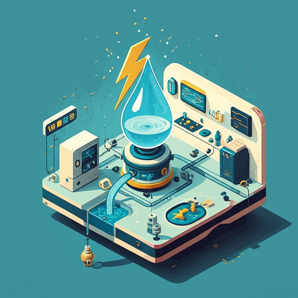 Generate electricity at home with water: DIY power system diagram.