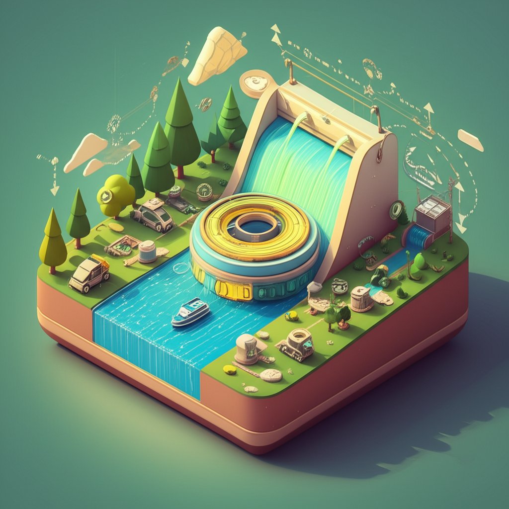 Hydropower plant: Unmatched efficiency transforming water into clean energy.