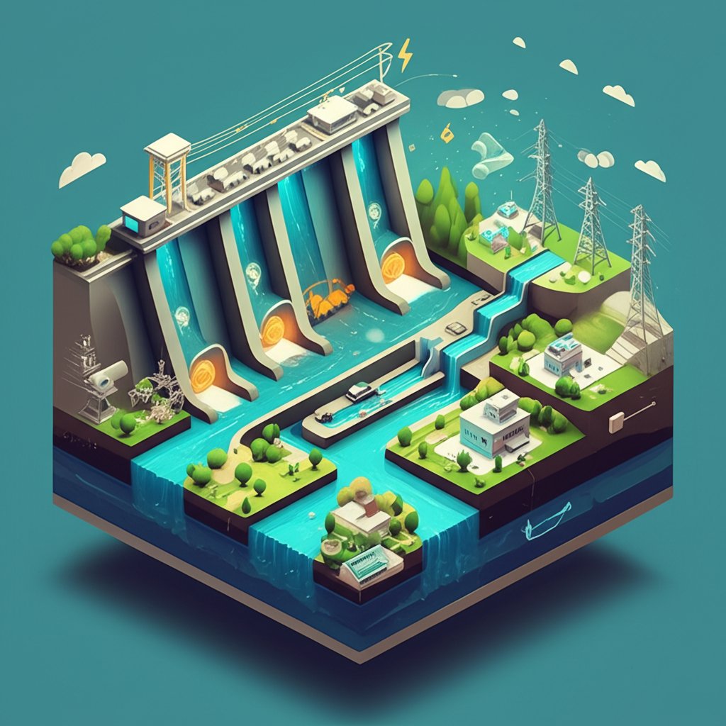 Multi-purpose dam: power plant, water supply, and flood barrier.