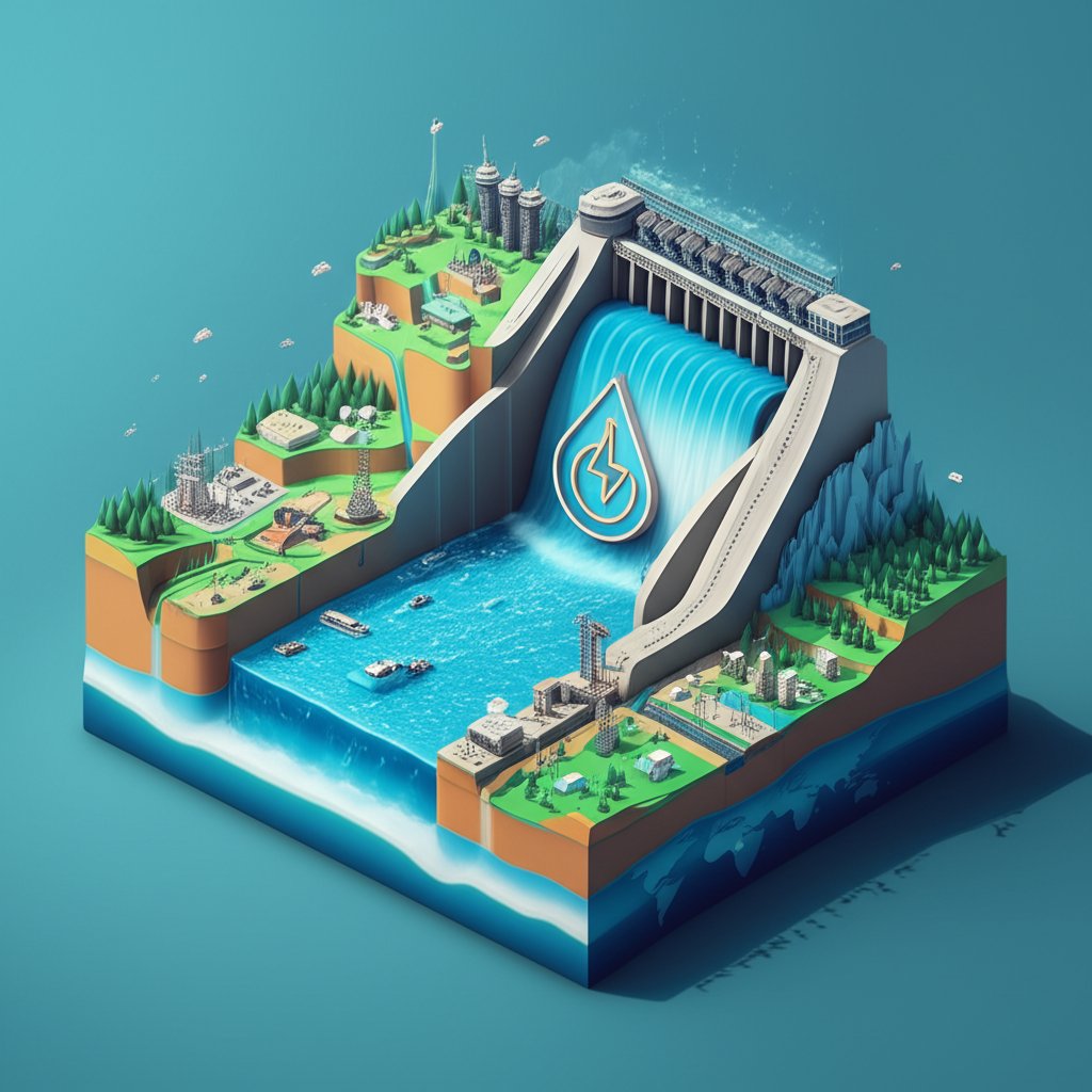 Illustrates global hydropower's immense scale: dams providing vast renewable energy worldwide.