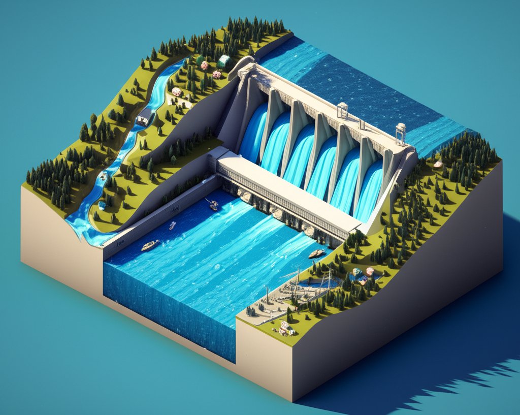 Massive hydropower dam, visually representing its surprising scale and clean energy.