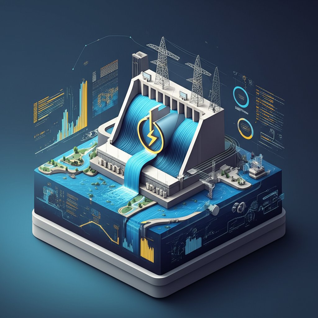 Infographic unpacking mind-boggling global hydropower statistics and renewable energy facts.