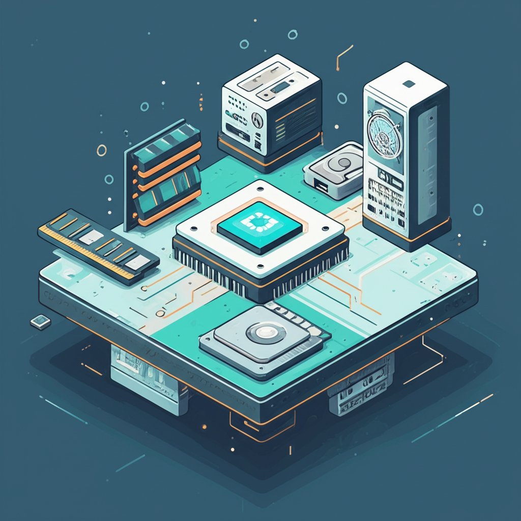 Demystifying essential computer system components: CPU, RAM, GPU, motherboard, storage.